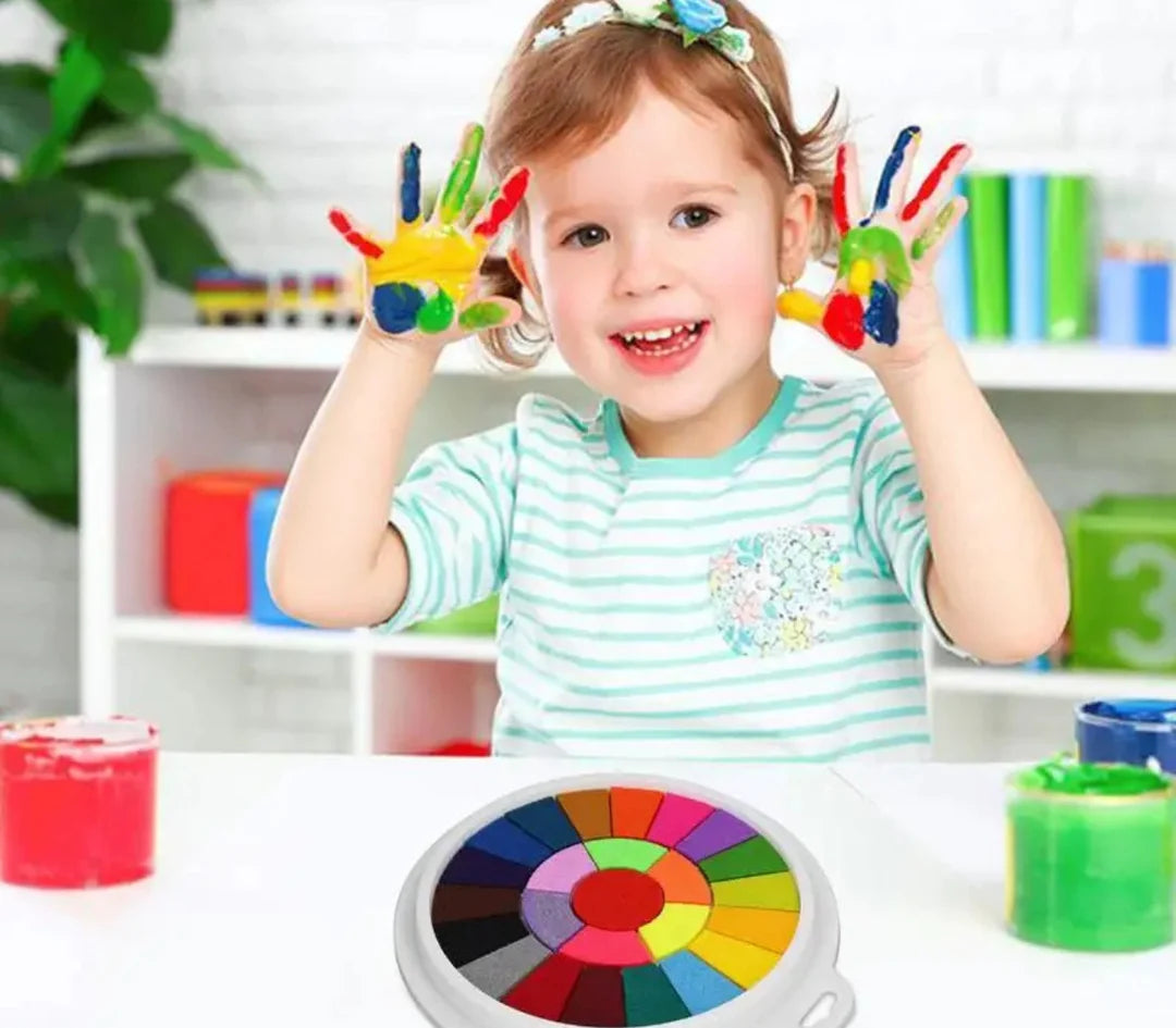 Fingermålning Set – 25 färger + målarbok