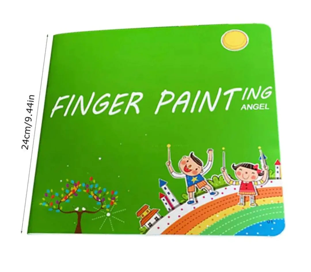 Fingermålning Set – 25 färger + målarbok